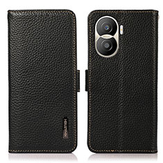 Leather Case Stands Flip Cover Holder B03H for Huawei Honor X40i 5G Black