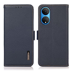 Leather Case Stands Flip Cover Holder B03H for Huawei Honor X7 Blue