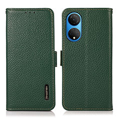 Leather Case Stands Flip Cover Holder B03H for Huawei Honor X7 Green