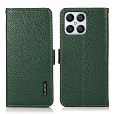 Leather Case Stands Flip Cover Holder B03H for Huawei Honor X8 4G Green