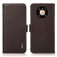 Leather Case Stands Flip Cover Holder B03H for Huawei Mate 40 Pro Brown