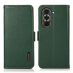 Leather Case Stands Flip Cover Holder B03H for Huawei Nova 10 Green