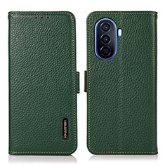 Leather Case Stands Flip Cover Holder B03H for Huawei Nova Y70 Green