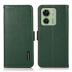 Leather Case Stands Flip Cover Holder B03H for Motorola Moto Edge (2023) 5G Green