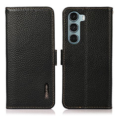 Leather Case Stands Flip Cover Holder B03H for Motorola Moto Edge S30 5G Black