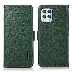 Leather Case Stands Flip Cover Holder B03H for Motorola Moto G100 5G Green