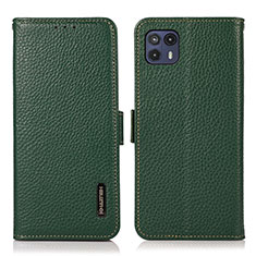 Leather Case Stands Flip Cover Holder B03H for Motorola Moto G50 5G Green