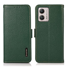 Leather Case Stands Flip Cover Holder B03H for Motorola Moto G53y 5G Green