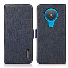 Leather Case Stands Flip Cover Holder B03H for Nokia 1.4 Blue