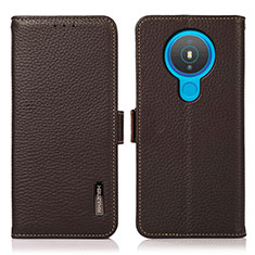 Leather Case Stands Flip Cover Holder B03H for Nokia 1.4 Brown