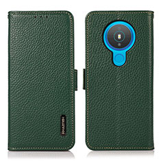 Leather Case Stands Flip Cover Holder B03H for Nokia 1.4 Green