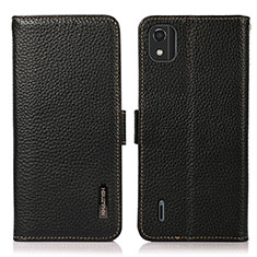 Leather Case Stands Flip Cover Holder B03H for Nokia C2 2nd Edition Black