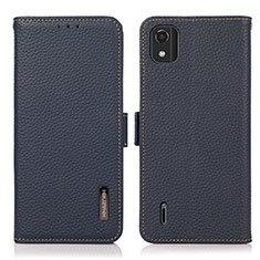 Leather Case Stands Flip Cover Holder B03H for Nokia C2 2nd Edition Blue