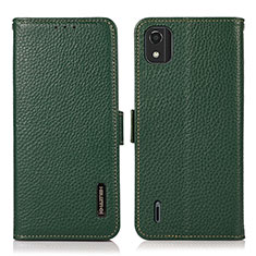 Leather Case Stands Flip Cover Holder B03H for Nokia C2 2nd Edition Green