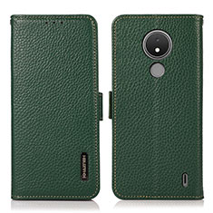 Leather Case Stands Flip Cover Holder B03H for Nokia C21 Green