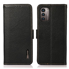 Leather Case Stands Flip Cover Holder B03H for Nokia G11 Black