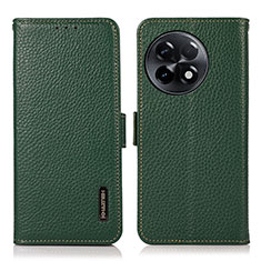 Leather Case Stands Flip Cover Holder B03H for OnePlus Ace 2 5G Green