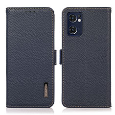 Leather Case Stands Flip Cover Holder B03H for OnePlus Nord CE 2 5G Blue