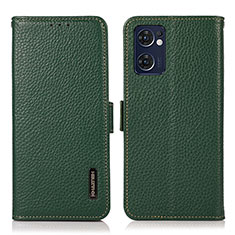 Leather Case Stands Flip Cover Holder B03H for OnePlus Nord CE 2 5G Green