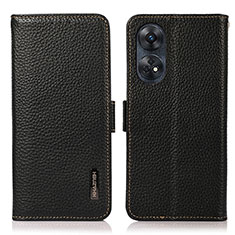 Leather Case Stands Flip Cover Holder B03H for Oppo Reno8 T 4G Black
