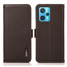 Leather Case Stands Flip Cover Holder B03H for Realme 9 Pro+ Plus 5G Brown