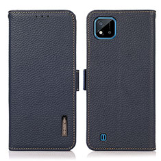 Leather Case Stands Flip Cover Holder B03H for Realme C20 Blue