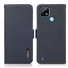 Leather Case Stands Flip Cover Holder B03H for Realme C21 Blue