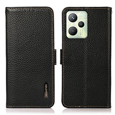 Leather Case Stands Flip Cover Holder B03H for Realme C35 Black