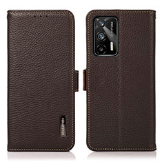 Leather Case Stands Flip Cover Holder B03H for Realme GT Neo 2T 5G Brown