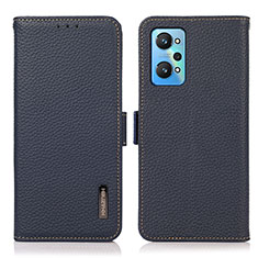 Leather Case Stands Flip Cover Holder B03H for Realme GT2 5G Blue