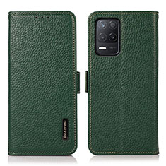 Leather Case Stands Flip Cover Holder B03H for Realme Narzo 30 5G Green