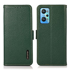 Leather Case Stands Flip Cover Holder B03H for Realme Q5 Pro 5G Green