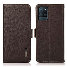 Leather Case Stands Flip Cover Holder B03H for Realme V11 5G Brown