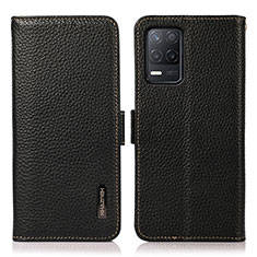 Leather Case Stands Flip Cover Holder B03H for Realme V13 5G Black