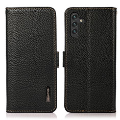 Leather Case Stands Flip Cover Holder B03H for Samsung Galaxy A04s Black