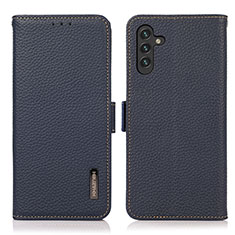 Leather Case Stands Flip Cover Holder B03H for Samsung Galaxy A04s Blue