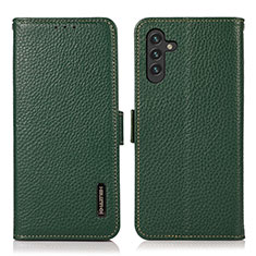 Leather Case Stands Flip Cover Holder B03H for Samsung Galaxy A04s Green