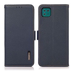 Leather Case Stands Flip Cover Holder B03H for Samsung Galaxy A22 5G Blue