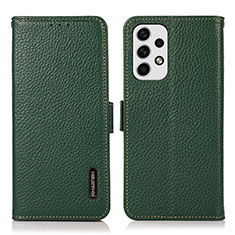 Leather Case Stands Flip Cover Holder B03H for Samsung Galaxy A23 5G Green