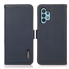 Leather Case Stands Flip Cover Holder B03H for Samsung Galaxy A32 4G Blue