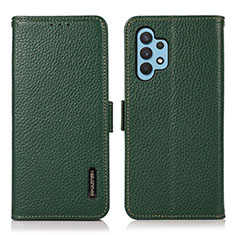 Leather Case Stands Flip Cover Holder B03H for Samsung Galaxy A32 4G Green