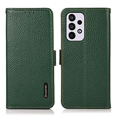Leather Case Stands Flip Cover Holder B03H for Samsung Galaxy A33 5G Green