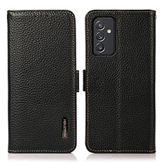 Leather Case Stands Flip Cover Holder B03H for Samsung Galaxy A35 5G Black