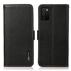 Leather Case Stands Flip Cover Holder B03H for Samsung Galaxy F02S SM-E025F Black