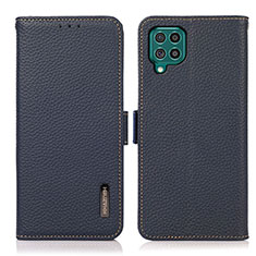 Leather Case Stands Flip Cover Holder B03H for Samsung Galaxy F62 5G Blue