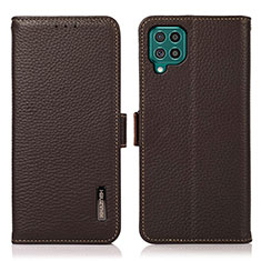 Leather Case Stands Flip Cover Holder B03H for Samsung Galaxy F62 5G Brown