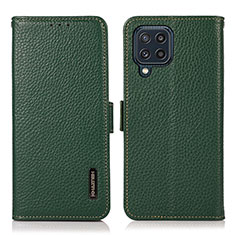 Leather Case Stands Flip Cover Holder B03H for Samsung Galaxy M32 4G Green