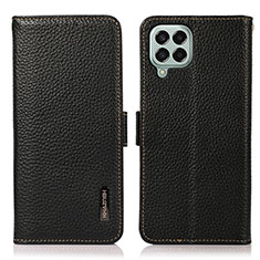 Leather Case Stands Flip Cover Holder B03H for Samsung Galaxy M33 5G Black