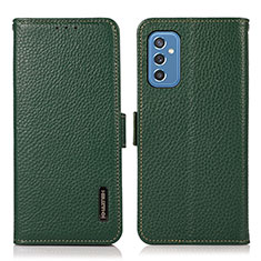 Leather Case Stands Flip Cover Holder B03H for Samsung Galaxy M52 5G Green