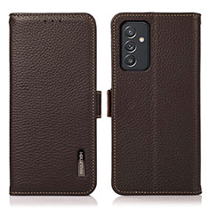 Leather Case Stands Flip Cover Holder B03H for Samsung Galaxy M54 5G Brown